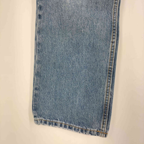 ザラ ZARA エクストラ ロング ミッドライズ TRF ストレートレッグ メタリックジーンズ ハイウエストデニム レディース EUR:34