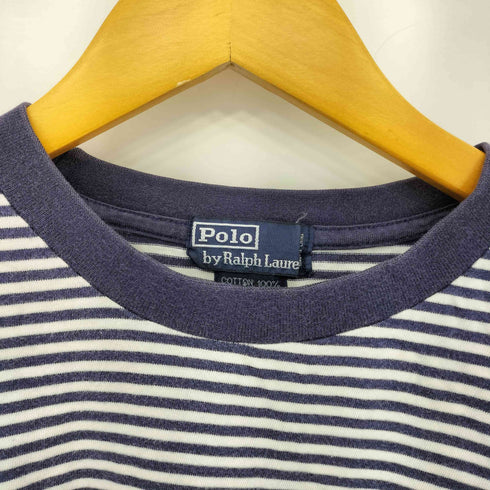 ポロバイラルフローレン Polo by RALPH LAUREN 90-00s ボーダー ポニー刺繍 クルーネック半袖Tシャツ メンズ M