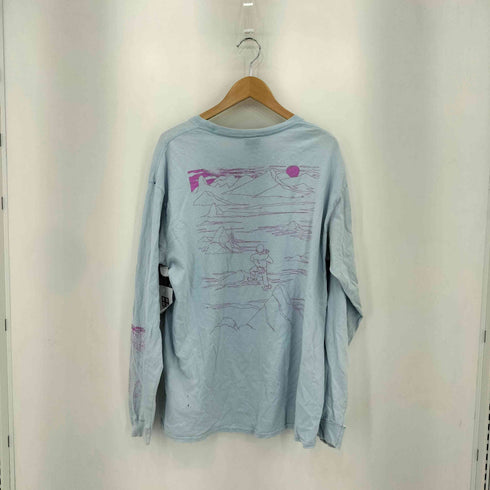 アートプリント クルーネック ロングスリーブ Tシャツ メンズ