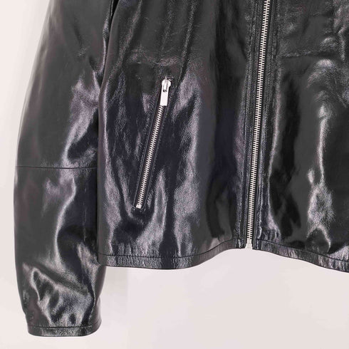 ザラ ZARA SHINY FINISH LEATHER JACKET シャイニー フィニッシュ レザー ジャケット メンズ import:M