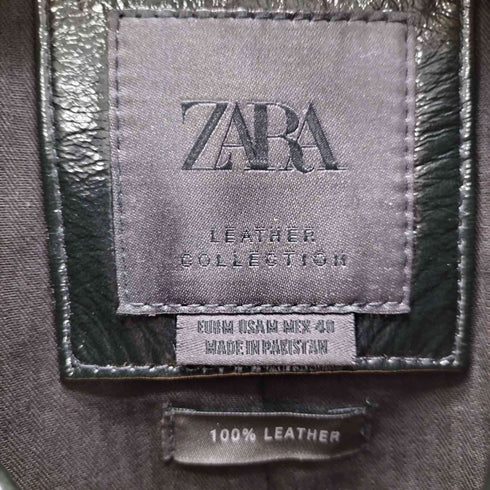 ザラ ZARA SHINY FINISH LEATHER JACKET シャイニー フィニッシュ レザー ジャケット メンズ import:M