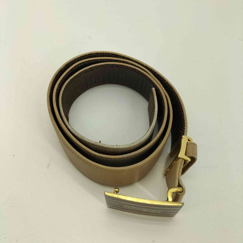 イヴサンローラン Yves Saint Laurent ロゴ ボーダー バックル レザー ベルト メンズ