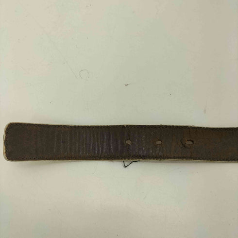 イヴサンローラン Yves Saint Laurent ロゴ ボーダー バックル レザー ベルト メンズ