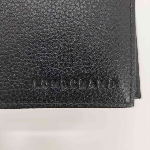 ロンシャン LONGCHAMP ロゴ 型押し シボ革 レザー 二つ折り 財布 ウォレット メンズ