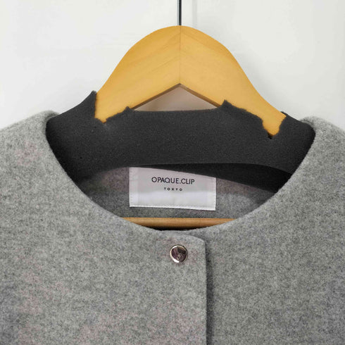 オペークドットクリップ OPAQUE.CLIP ウールライクメルトンノーカラーコート レディース import:M
