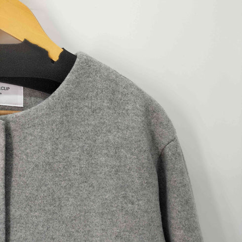 オペークドットクリップ OPAQUE.CLIP ウールライクメルトンノーカラーコート レディース import:M