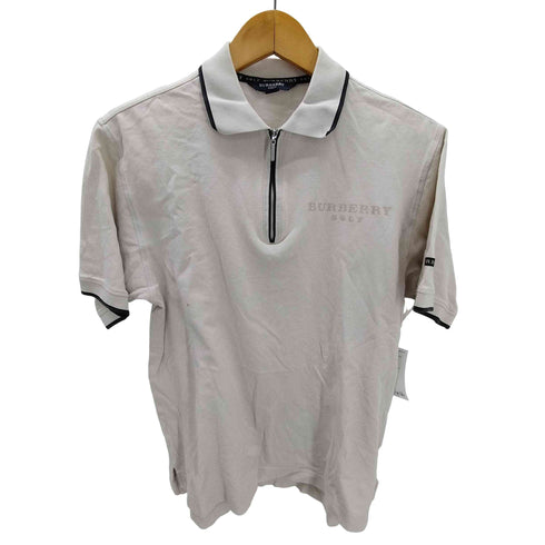 バーバリーゴルフ BURBERRY GOLF ロゴ プリント ハーフジップ ポロ シャツ メンズ import:M