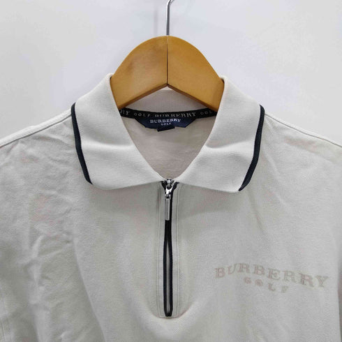バーバリーゴルフ BURBERRY GOLF ロゴ プリント ハーフジップ ポロ シャツ メンズ import:M