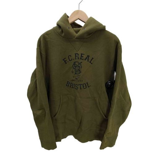 ナイキエフシーアールビー NIKE F.C.R.B 00S 07AW フロッキープリント 前Vガゼット リバース 型 プルオーバー パーカー サムホール メンズ import:L