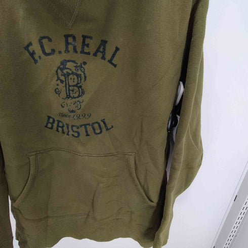 ナイキエフシーアールビー NIKE F.C.R.B 00S 07AW フロッキープリント 前Vガゼット リバース 型 プルオーバー パーカー サムホール メンズ import:L