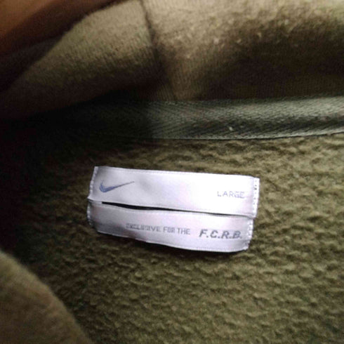 ナイキエフシーアールビー NIKE F.C.R.B 00S 07AW フロッキープリント 前Vガゼット リバース 型 プルオーバー パーカー サムホール メンズ import:L