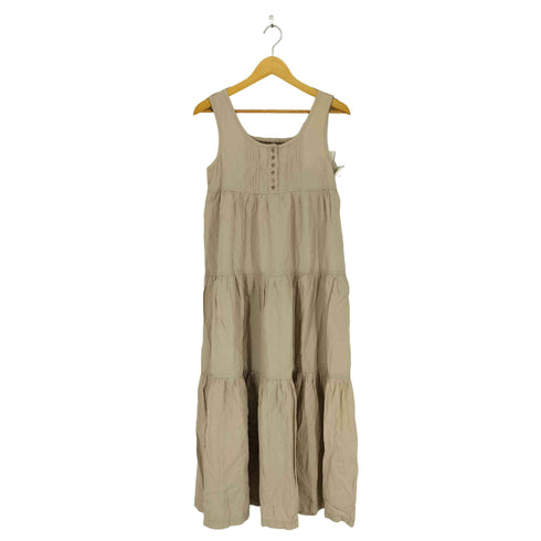 バーバリーブルーレーベル BURBERRY BLUE LABEL リネンマキシワンピース レディース 38
