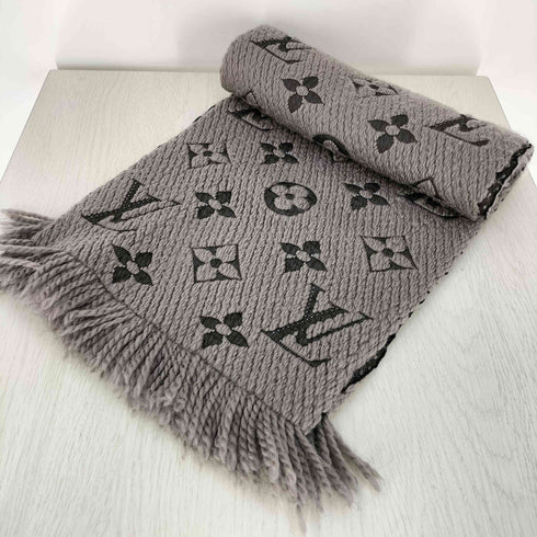 ルイヴィトン LOUIS VUITTON M72242 エシャルプ・ロゴマニア ウール/シルク モノグラム フリンジ マフラー メンズ