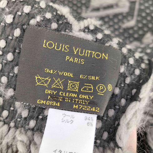 ルイヴィトン LOUIS VUITTON M72242 エシャルプ・ロゴマニア ウール/シルク モノグラム フリンジ マフラー メンズ