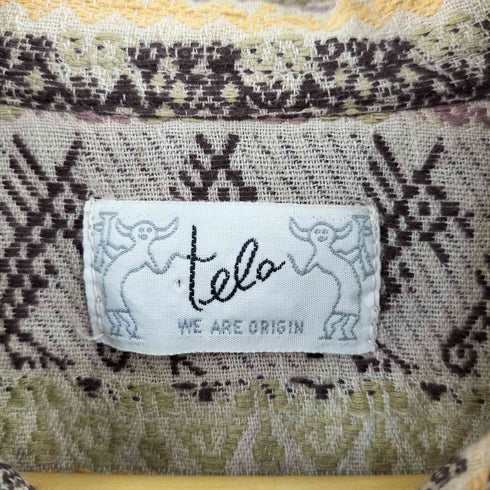 チチカカ TITICACA TELA 総柄 刺繍 シャツ メンズ