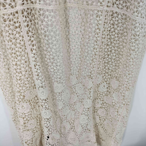 編みレースロングカーディガン レディース