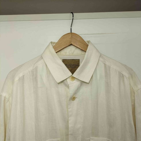 ローブスアンドコンフェクションズ Robes&Confections Twill Stripe Linen Ventilation Shirt Coat ツイル ストライプ リネン ベンチレーション シャツ コート メンズ JPN:3