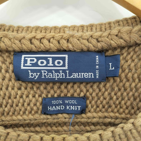 ポロバイラルフローレン Polo by RALPH LAUREN HAND KNIT フリーダムスリーブ ウールクルーネックニット メンズ JPN:L