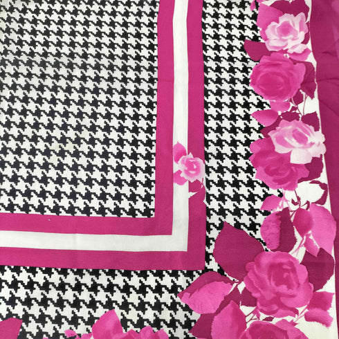 クリスチャンディオール Christian Dior 花×千鳥格子 スカーフ レディース ONE SIZE
