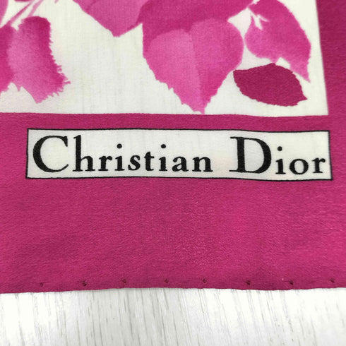クリスチャンディオール Christian Dior 花×千鳥格子 スカーフ レディース ONE SIZE
