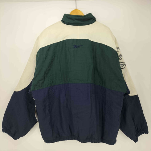 リーボック Reebok 90S vintage reebok big logo sportswear harf zipper jacket マルチカラー ナイロンジャケット メンズ import:XL