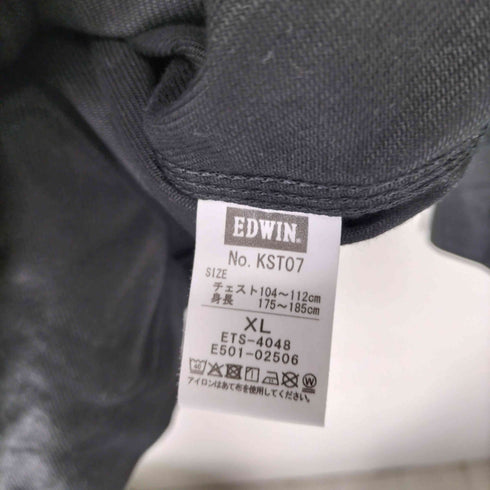 エドウィン EDWIN MADE IN JAPAN COVERALL ブラックデニムカバーオールジャケット メンズ XL