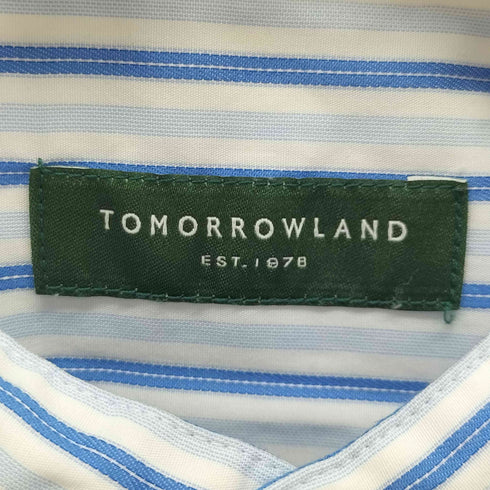 トゥモローランド TOMORROWLAND コットンタイプライター ストライプ バンドカラーシャツ メンズ JPN:XS