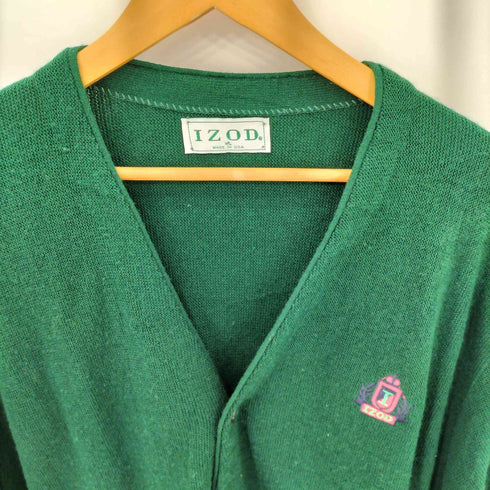 アイゾッド IZOD 90s USA製 エンブレム刺繍 オーバー カーディガン メンズ import:XL