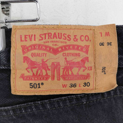 リーバイス Levis エジプト製 501 ブラックデニムストレートパンツ メンズ W36 L30