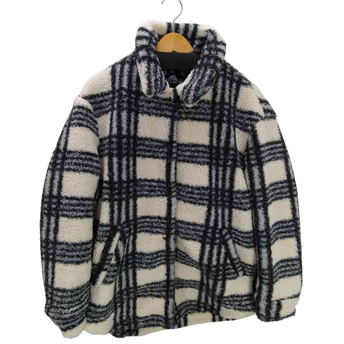 ザラ ZARA 中綿キルティングライナー フーデッド ボア チェック ジャケット レディース import:M
