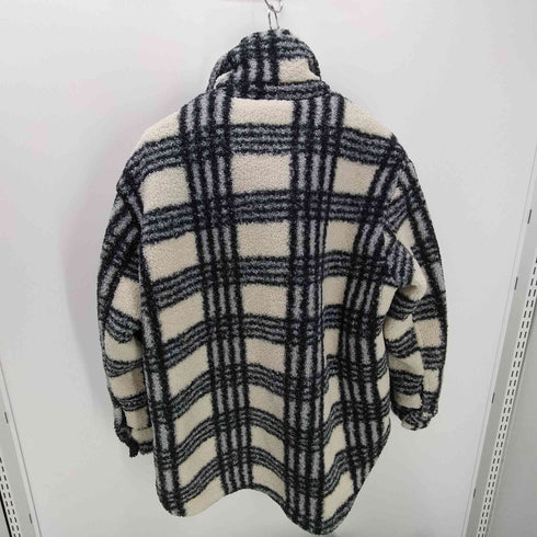 ザラ ZARA 中綿キルティングライナー フーデッド ボア チェック ジャケット レディース import:M