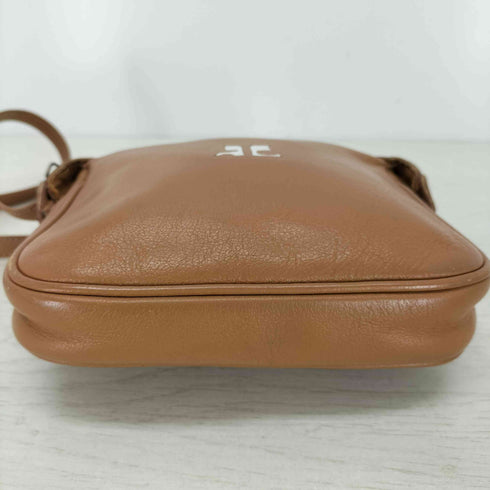 クレージュ courreges フロントロゴ レザーミニショルダーバッグ レディース