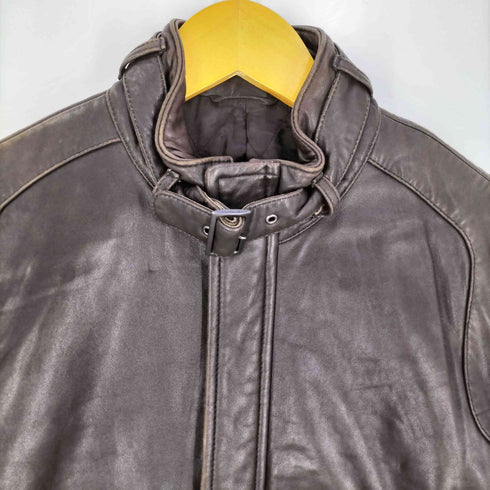 シーケーカルバンクライン ck Calvin Klein 裏地キルティング スタンドカラー シープレザー ジャケット メンズ import:M