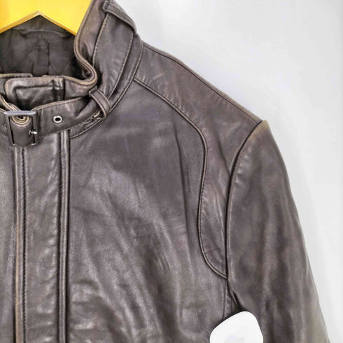 シーケーカルバンクライン ck Calvin Klein 裏地キルティング スタンドカラー シープレザー ジャケット メンズ import:M