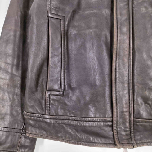 シーケーカルバンクライン ck Calvin Klein 裏地キルティング スタンドカラー シープレザー ジャケット メンズ import:M