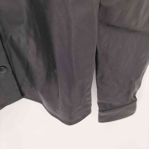 ギャザースリーブ フェイクレザーシャツ sweet レディース M