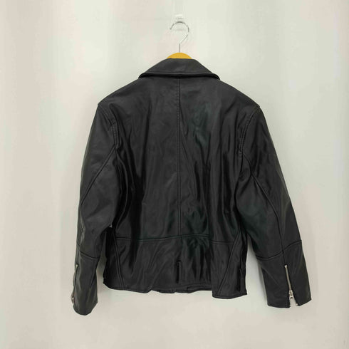 フェイクレザーライダースジャケット レディース S