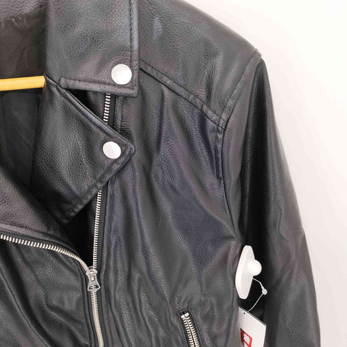 フェイクレザーライダースジャケット レディース S