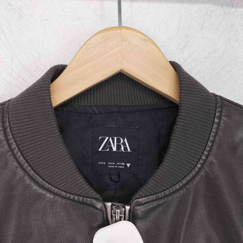ザラ ZARA フェイクレザー ボンバージャケット レディース import:M