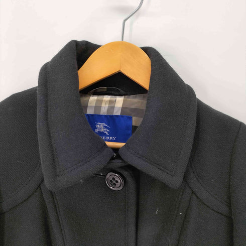 バーバリーブルーレーベル BURBERRY BLUE LABEL WOOL&ANGOLA アンゴラ混 ウールコート レディース 38