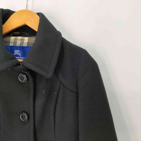 バーバリーブルーレーベル BURBERRY BLUE LABEL WOOL&ANGOLA アンゴラ混 ウールコート レディース 38