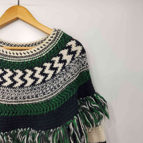 ビアズリー BEARDSLEY 23AW ジャガードフリンジニットチュニック レディース FREE