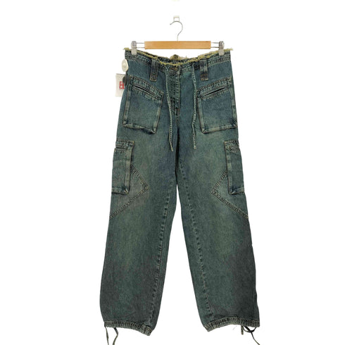 JEANOLOGY フリンジ加工 カーゴデニムパンツ メンズ