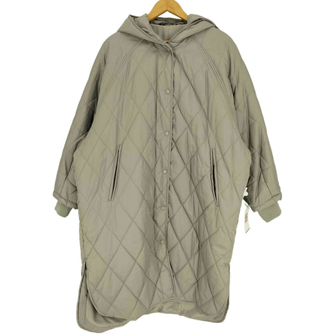 ザラ ZARA サイド スリット 中綿 フーディ ロング キルティングジャケット レディース import:XS