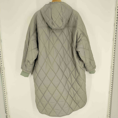 ザラ ZARA サイド スリット 中綿 フーディ ロング キルティングジャケット レディース import:XS