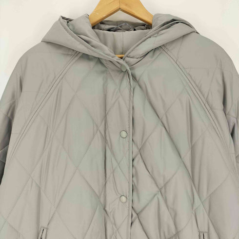 ザラ ZARA サイド スリット 中綿 フーディ ロング キルティングジャケット レディース import:XS