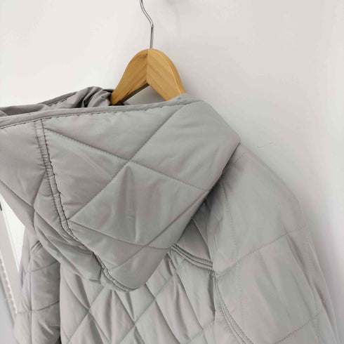 ザラ ZARA サイド スリット 中綿 フーディ ロング キルティングジャケット レディース import:XS