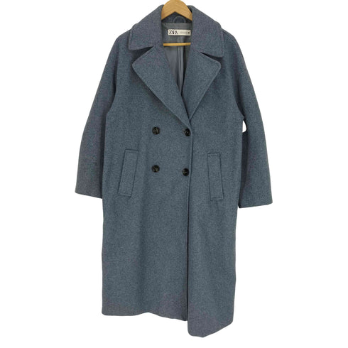 ザラ ZARA ダブルブレスト ロング チェスター コート レディース import:XS
