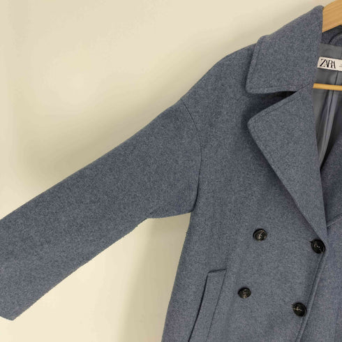 ザラ ZARA ダブルブレスト ロング チェスター コート レディース import:XS