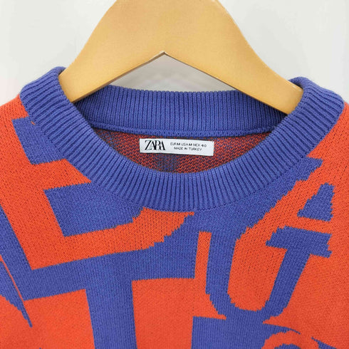 ザラ ZARA 総柄 クルーネックニット レディース M